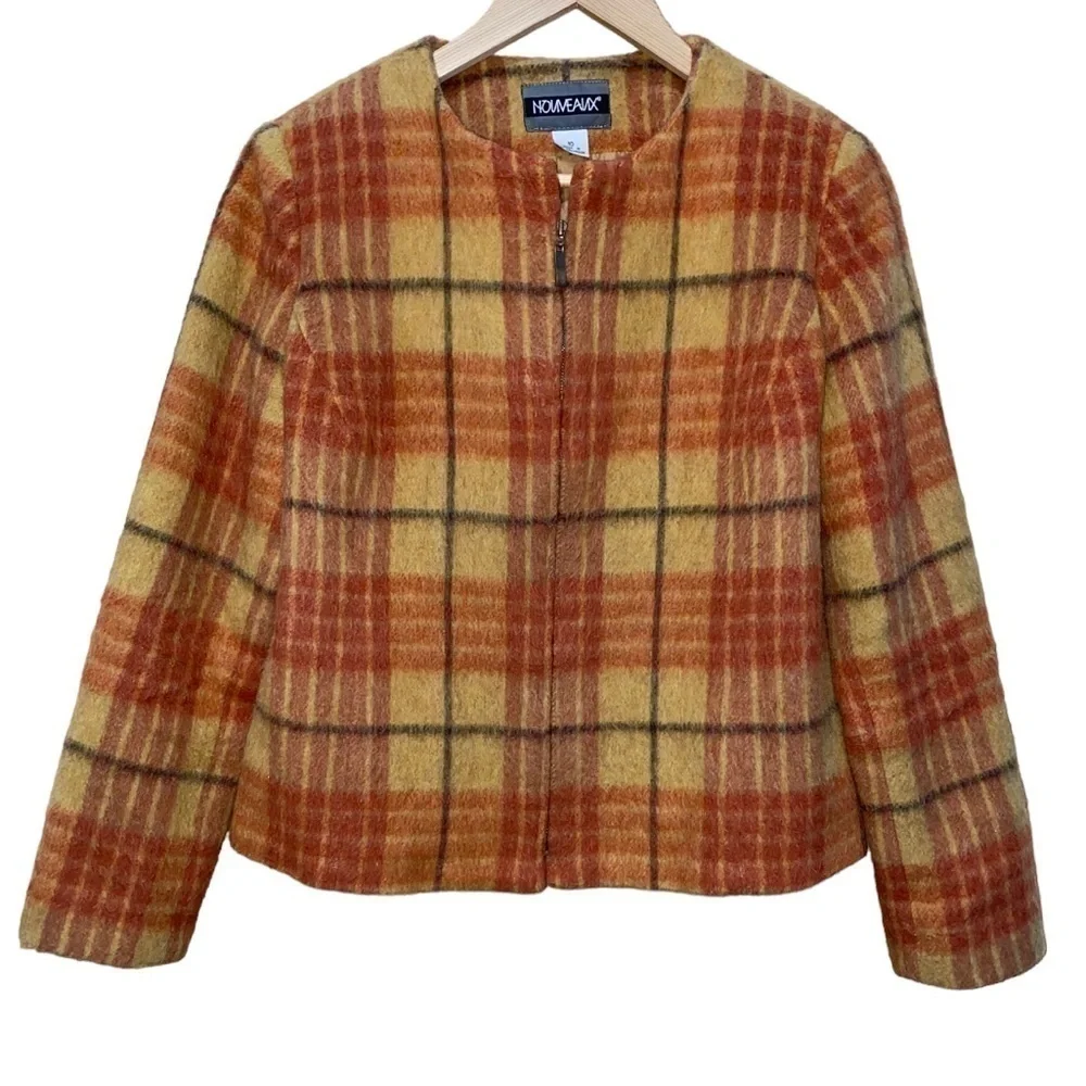 NOUVEAUX Multi-color Women’s Wool Blend Jacket Size 10 Made in El Salvador - Picture 1 of 16